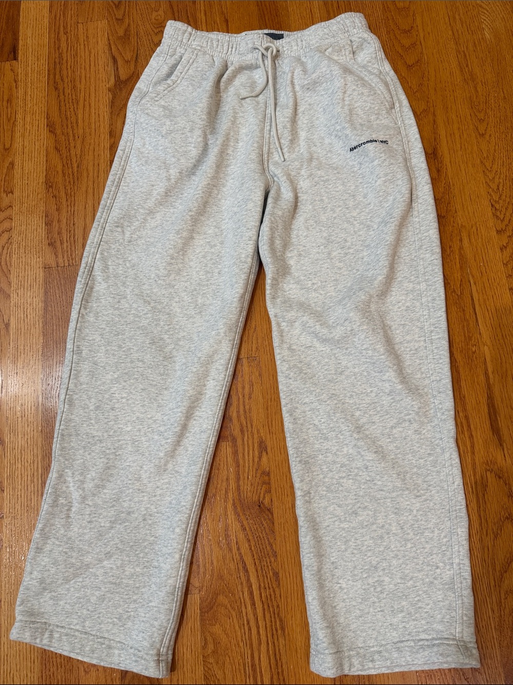 Abercrombie & Fitch Light Gray Men's Sweatpants with Drawstring